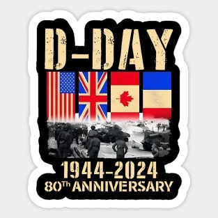 D-Day 2024, Normandy Landings 80th Anniversary 1944-2024 UK Flag Sticker